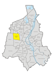 Magdeburg, administrative districts, Stadtfeld West location